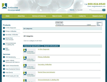 Tablet Screenshot of catalog.antibodiesinc.com